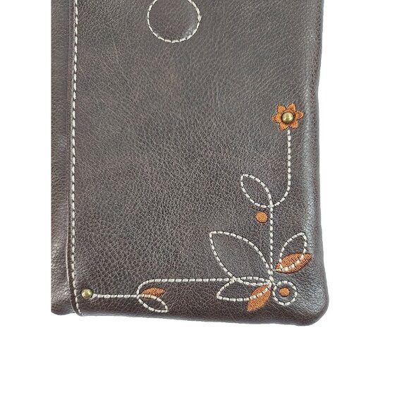 NWT Chala Sunflower Crossbody Phone Bag Brown Vegan Leather RFID Travel Purse - Picture 7 of 11